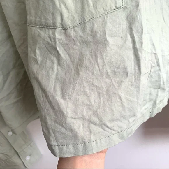 New Everlane The Silky Cotton Way Short Shirt in Laurel Green Size Medium - Picture 9 of 13